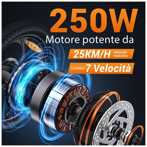 MilePort 1 Bici Elettrica Urbana Pieghevole, telaio in acciaio alto tenore di carbonio, cambio a 7 velocità, velocità massima 25 km /h, batteria rimovibile 36V 13Ah, pneumatici antiforatura, Verde - Foto 2