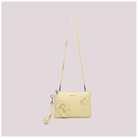 BORSA A BUSTA CON FIORI MIMI' MUA' gialla - Foto 1