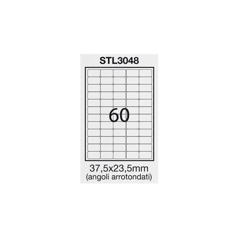 etichetta adesiva bianca 100fg a4 37,5x23,5mm (60et / fg) angoli tondi - Foto 1