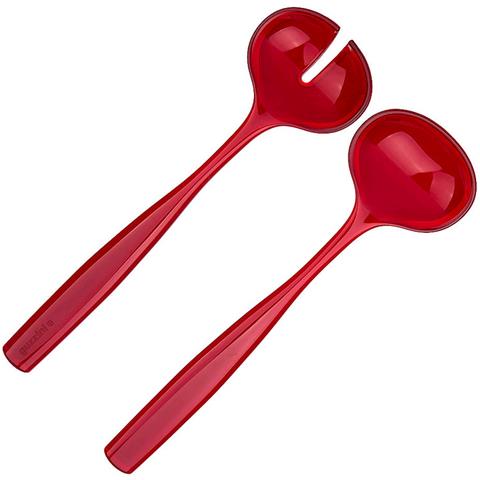 Posate da insalata cm. 28 colore rosso trasparente collezione GRACE - Foto 7