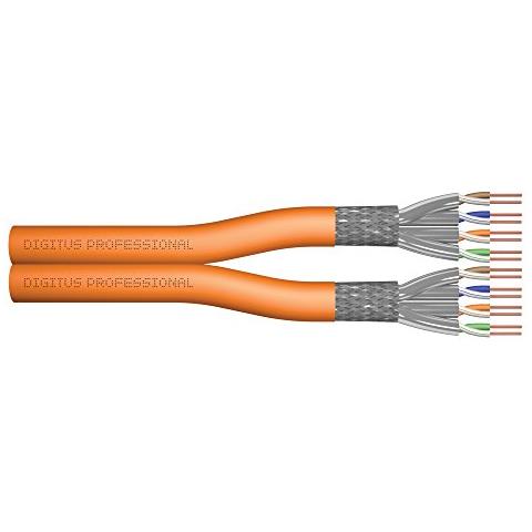 Electronic DK-1743-VH-D-1 Cavo di Rete 100 m Cat7 S / FTP (S-STP) Arancione - Foto 1