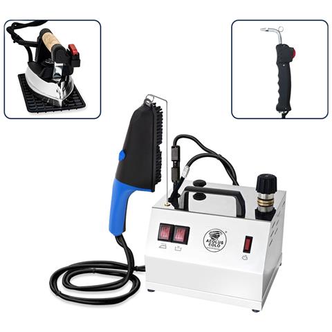 Sistema Stirante Professionale Caldaia In Rame Risparmio Energetico 2 Litri Resistenza Anticalcare Spazzola, Ferro Da Stiro E Pistola Smacchiante Professionali Base Con Ruote Antirumore Stiro In Verticale E In Piano Con Vapore Secco Gvs2 Inox Triple - Foto 1