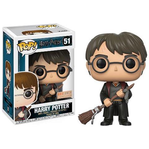Harry Potter Pop Movies Vinile Figura Harry Con Scopa E Piuma 9 Cm Esclusiva - Foto 3
