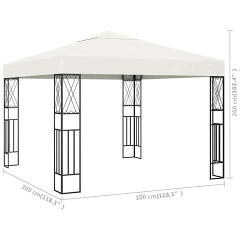 Gazebo 3x3 M Crema In Tessuto - Foto 2