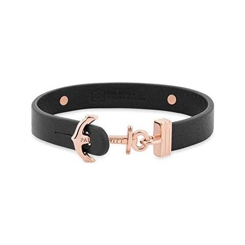 Bracciale Donna Signum Coordinate - Bracciale Ancora In Pelle Da Donna (nero) Con Ciondolo Ancora In Acciaio (oro Rosato)  - Foto 2