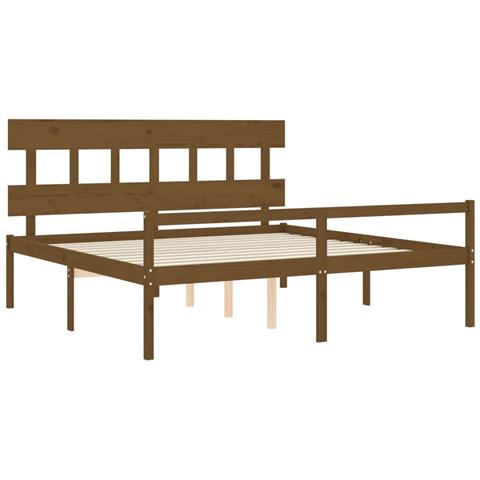 Giroletto Con Testiera Miele 200x200 Cm In Legno Massello - Foto 9