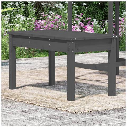 Panca da Giardino Grigia 80x44x45 cm Legno Massello di Pino - Foto 2