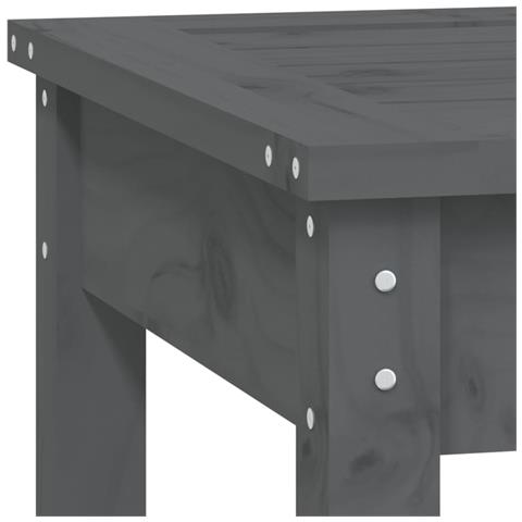 Panca da Giardino Grigia 80x44x45 cm Legno Massello di Pino - Foto 7