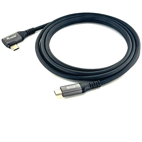 Cavo Usb 2.0 Da C A C Angolato A 90°, M/m, 3,0 M, Pd 100w, Nero - Foto 4
