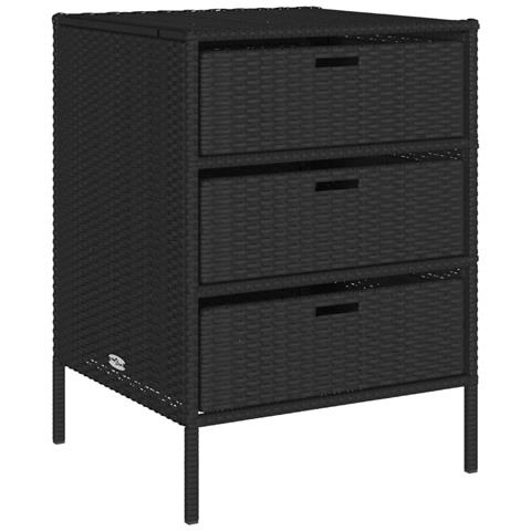 Armadietto Portaoggetti Da Giardino Nero 55x59x80cm Polyrattan - Foto 2