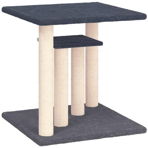 Pali Tiragraffi Per Gatti Con Piattaforme Grigio Scuro 50 Cm - Foto 1