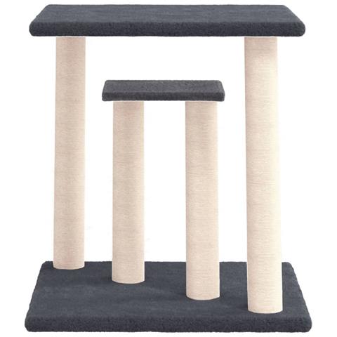 Pali Tiragraffi Per Gatti Con Piattaforme Grigio Scuro 50 Cm - Foto 2