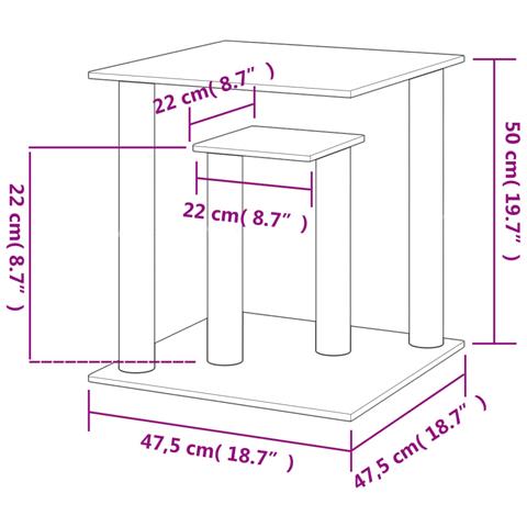 Pali Tiragraffi Per Gatti Con Piattaforme Grigio Scuro 50 Cm - Foto 5