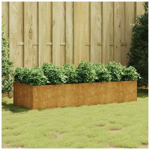 Fioriera Rialzata da Giardino 200x80x40 cm in Acciaio Corten - Foto 2