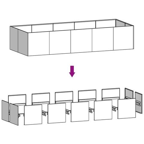 Fioriera Rialzata da Giardino 200x80x40 cm in Acciaio Corten - Foto 8