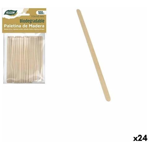 Set Per La Rimozione Del Caffè Algon Legno 100 Pezzi 110 X 1 X 5 Mm (24 Unità) - Foto 1