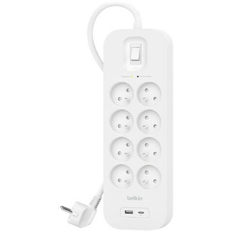 Cavo Di Prolunga Multiplo Lightning A 8 Prese Con Usb E Usb-c 2 M, Bianco - Foto 1