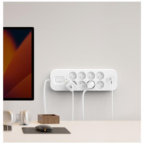Cavo Di Prolunga Multiplo Lightning A 8 Prese Con Usb E Usb-c 2 M, Bianco - Foto 10