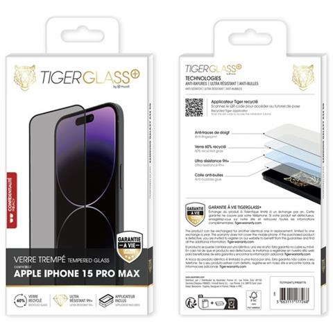 Salvadisplay In Vetro Temperato Per Iphone 15 Pro Max Recycled Privacy, Nero Transparente - Foto 3