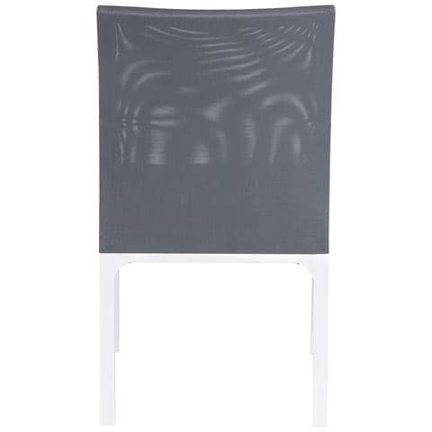 Set Di 6 Sedie Tessuto Grigio Scuro E Bianco Bacoli - Foto 2