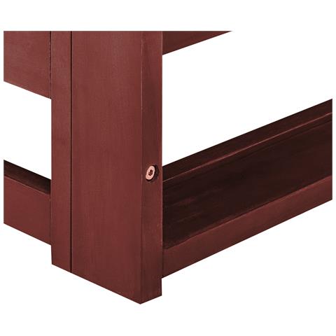 Divano 3 Posti Trani Legno D'acacia Rosso Scuro - Foto 2