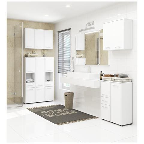 Mobile da Bagno FIN, 1 anta, 30x30x82 cm, Colore Bianco - Foto 4