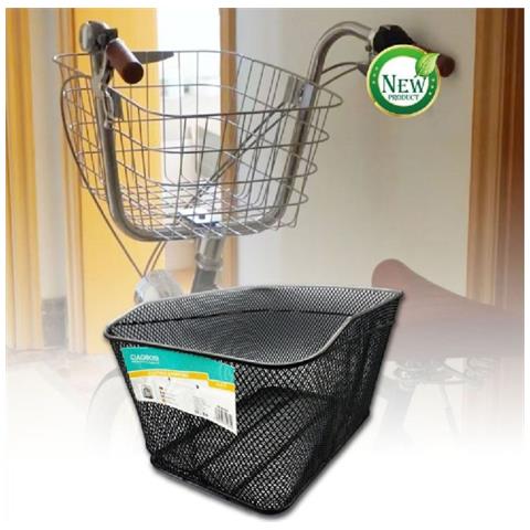 Trade Shop - Cestino Shopping Portapacchi Posteriore Bicicletta Bici Nero Accessorio Zx-9932 - Foto 1