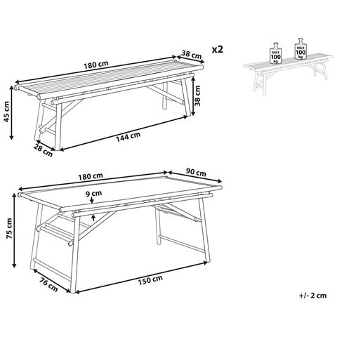 Set Da Giardino 4 Posti Bambù Chiaro Tindari - Foto 8