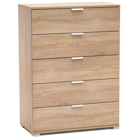 Mobiletto Con 5 Cassetti In Legno Nobilitato In Varie Tinte 75x38xh103 Cm - Foto 1