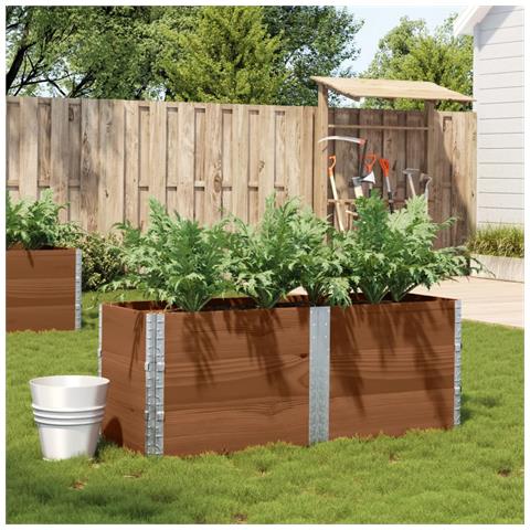 Poggiapiedi Da Giardino Marrone 150x50cm Legno Massello Di Pino - Foto 1