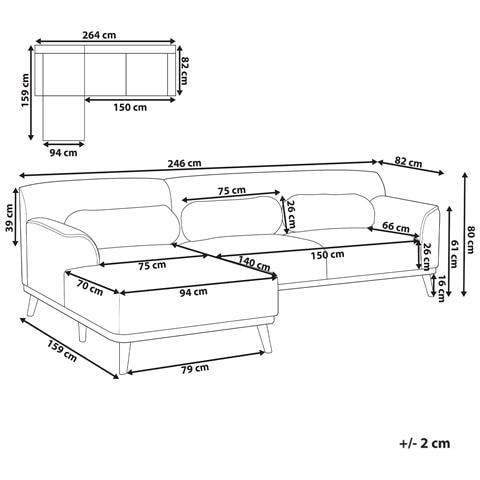 Divano Angolare 3 Posti Simos Bouclé Bianco Lato Destro - Foto 8