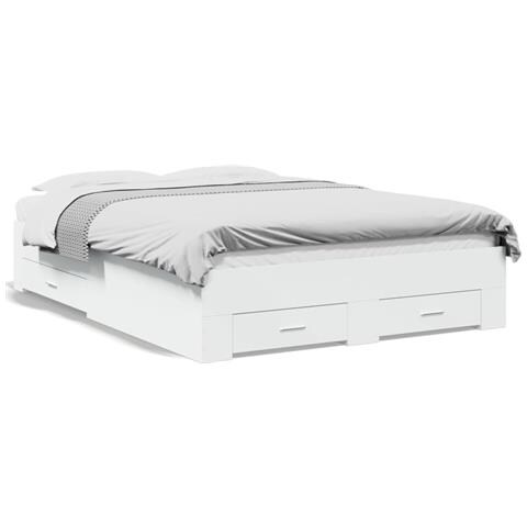 Giroletto Con Cassetti Bianco 120x200 Cm In Legno Multistrato - Foto 8