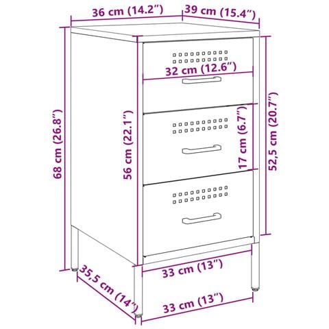 Comodino Giallo Senape 36x39x68 cm in Acciaio - Foto 10