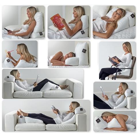 Cuscino Ergonomico Posturale Decapillow 10 Usi 1 Solo Cuscino Multi Posizione Sostegno Gambe Spalle Cuscino Bianco - Foto 1