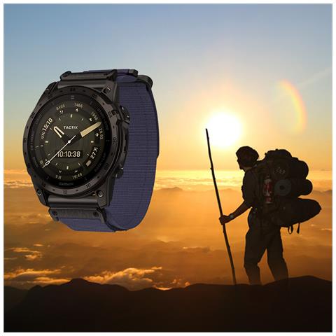 Cinturino Sportivo In Nylon Con Velcro Orologio Garmin Blue 22 Mm - Foto 7