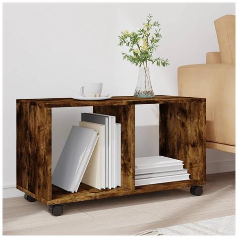 Mobiletto Con Ruote Rovere Fumo 72x33x42,5 Cm In Truciolato - Foto 3