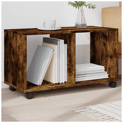 Mobiletto Con Ruote Rovere Fumo 72x33x42,5 Cm In Truciolato - Foto 1