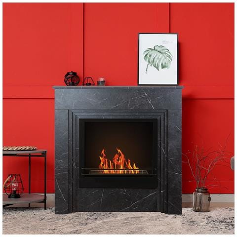 Camino A Bioetanolo Da Terra Bellini In Legno Effetto Marmo Nero Made In Italy L96 X P35 X H96 - Foto 2