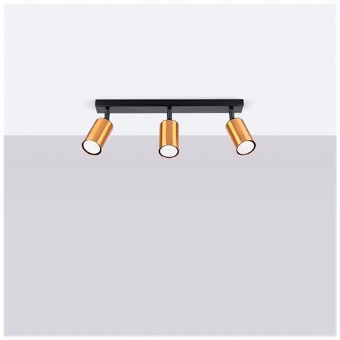 Lampada Da Soffitto Winx 3 Nero /coop Sl. 1376 - Moderno Lampade Da Soffitto Nero /rame 18.5x45x6 Cm - Foto 2