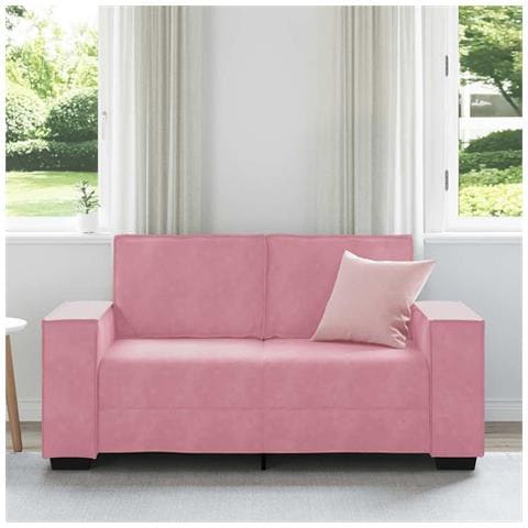 Divano a 2 Posti Rosa 120 cm in Velluto - Foto 2