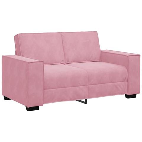 Divano a 2 Posti Rosa 120 cm in Velluto - Foto 1