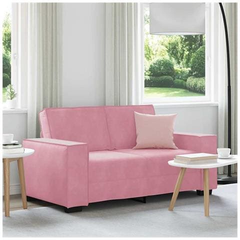 Divano a 2 Posti Rosa 120 cm in Velluto - Foto 9