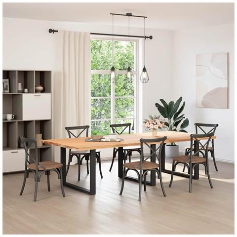 Gambe Tavolo Pranzo A U 2 Pz Nero 100x(72-73) Cm Acciaio - Foto 2