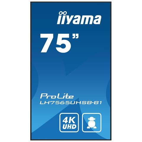 LH7565UHSB-B1 visualizzatore di messaggi Design chiosco 189,2 cm (74.5") LED Wi-Fi 800 cd /m² 4K Ultra HD Nero Processore integrato Android 11 24/7 - Foto 2