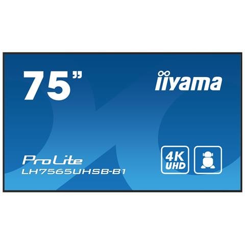 LH7565UHSB-B1 visualizzatore di messaggi Design chiosco 189,2 cm (74.5") LED Wi-Fi 800 cd /m² 4K Ultra HD Nero Processore integrato Android 11 24/7 - Foto 1