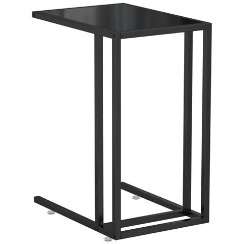 Tavolino Per Computer Nero 50x35x65 Cm In Vetro Temperato - Foto 1