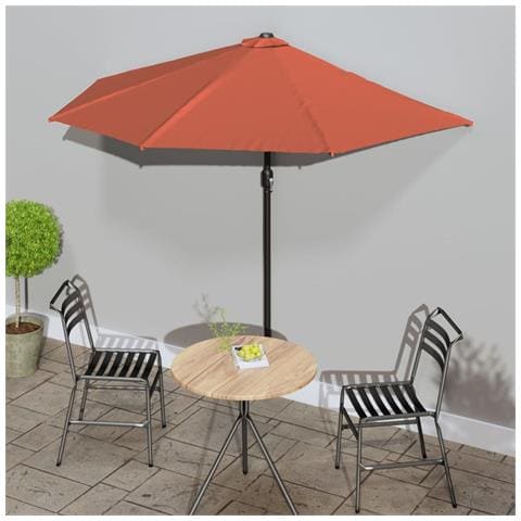 Ombrellone Balcone Palo Alluminio Terracotta 270x144x222cm Metà - Foto 8