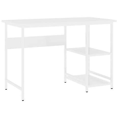 Scrivania Per Computer Bianca 105x50x72 Cm In Mdf E Metallo - Foto 1