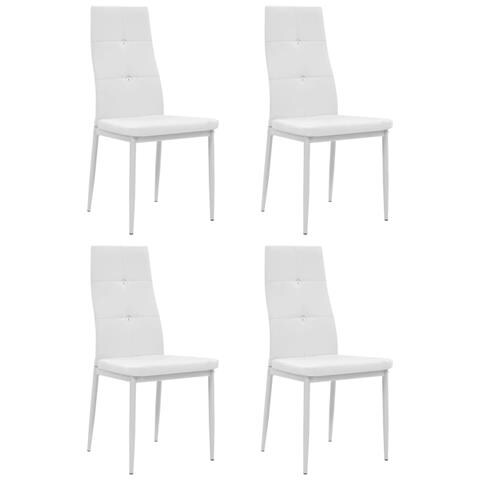Lusso Casadino - Sedie Da Pranzo 4 Pz Bianche In Similpelle - Foto 2