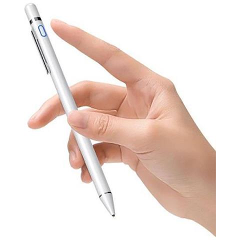 Penna Attiva Universale Per Tablet Con Batteria Design Elegante E Sottile, Bianco - Foto 5